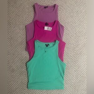 BUNDLE! NWT 3 each Express body contour compression cropped high neck tank